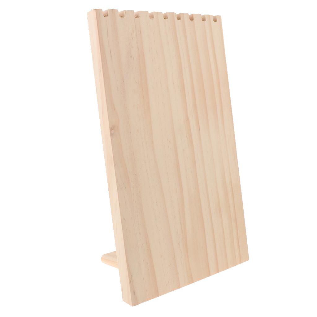 Grand Présentoir à Colliers En Bois Massif - Support Bijoux Noir 39,5x23cm Pour Maison Ou Boutique