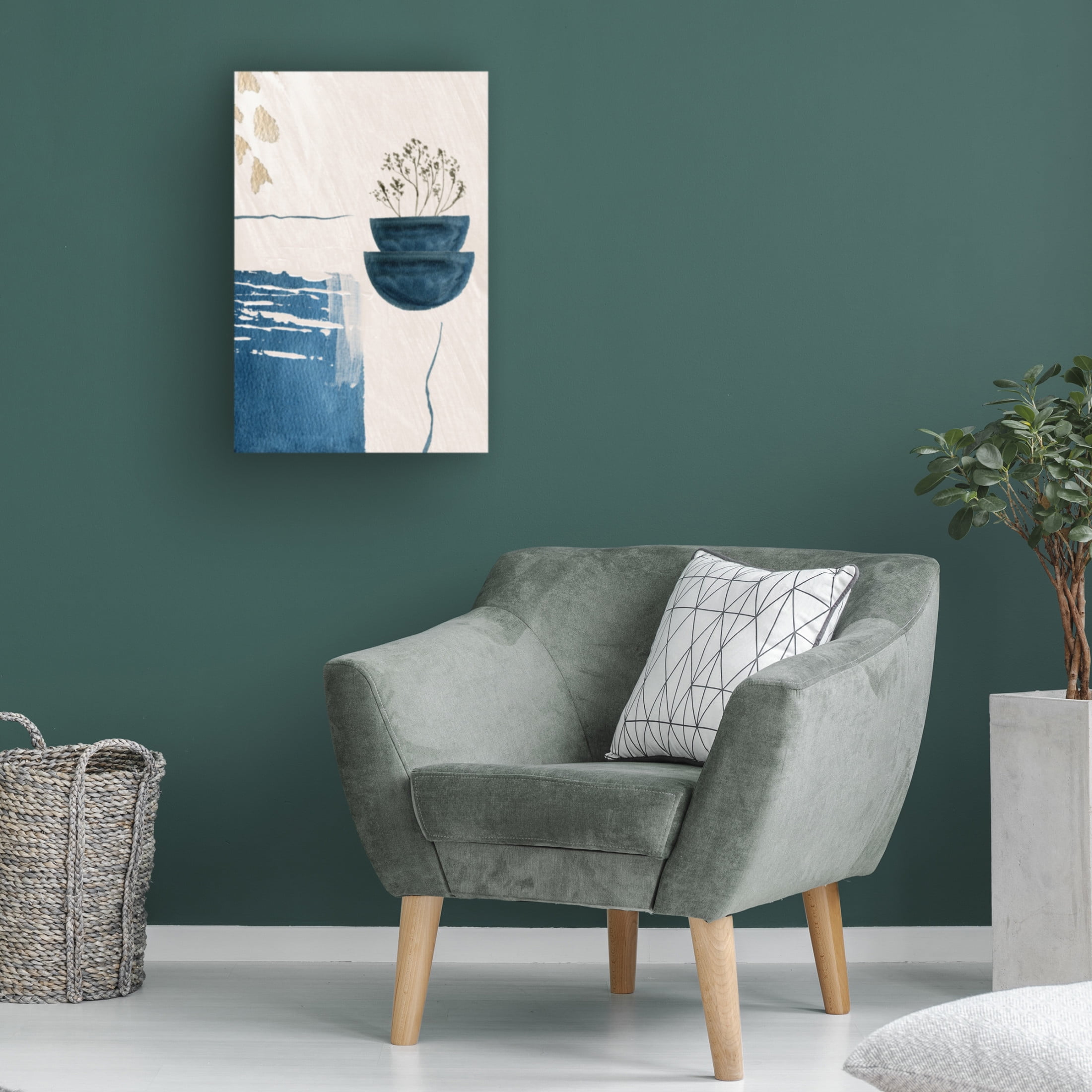 Trademark Fine Art Sally Ann Moss Calm Blues 1 Canvas Wall Art
