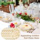 thumbnail image 3 of Juego de 100 tapetes desechables para platos de comedor, juego de manteles individuales con cuenco dorado, tapetes de mesa prensados ​​de malla de aluminio de 13 para bodas y cumpleaños, 3 of 6