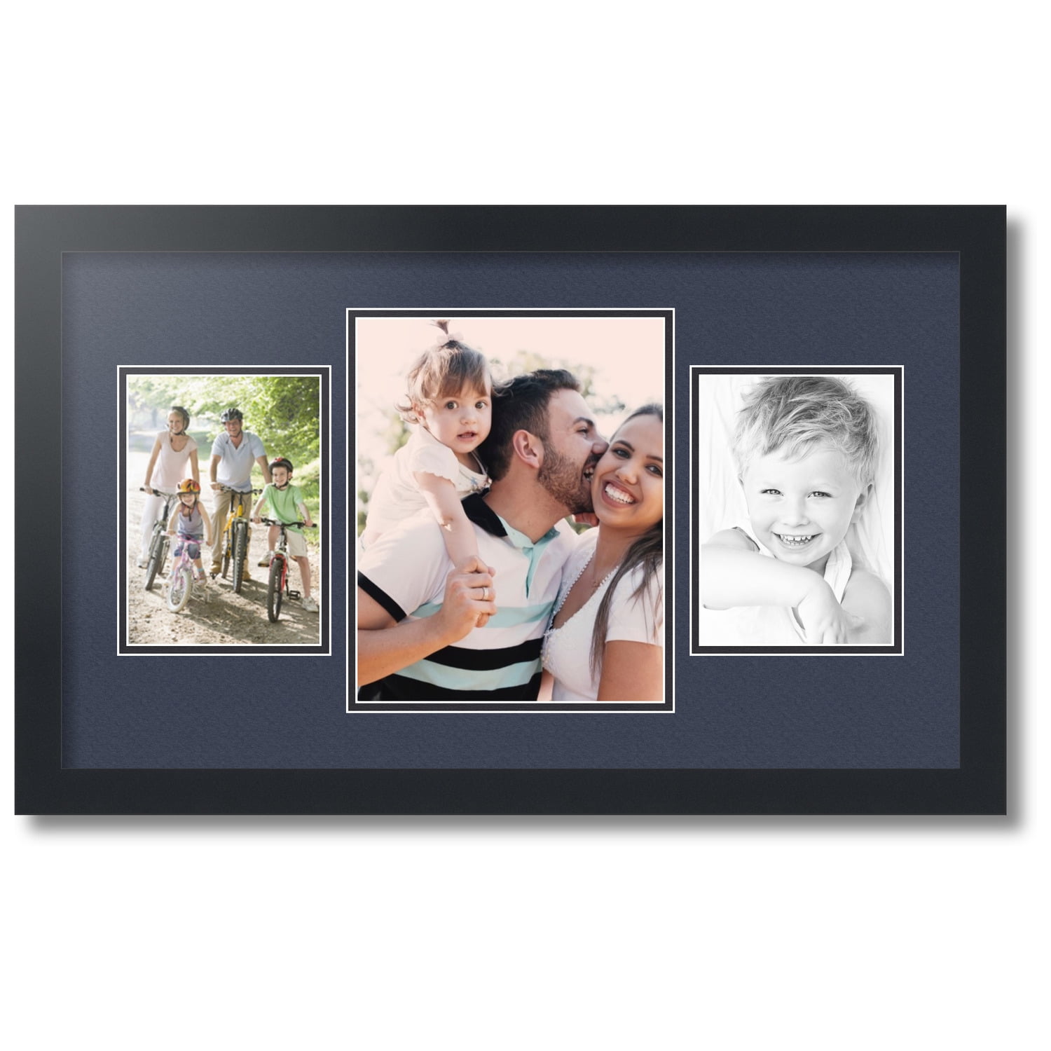 ArtToFrames Collage Photo Frame Double Mat with 1-5.5x7.5 and 18-4x6 Openings and Satin Black Frame