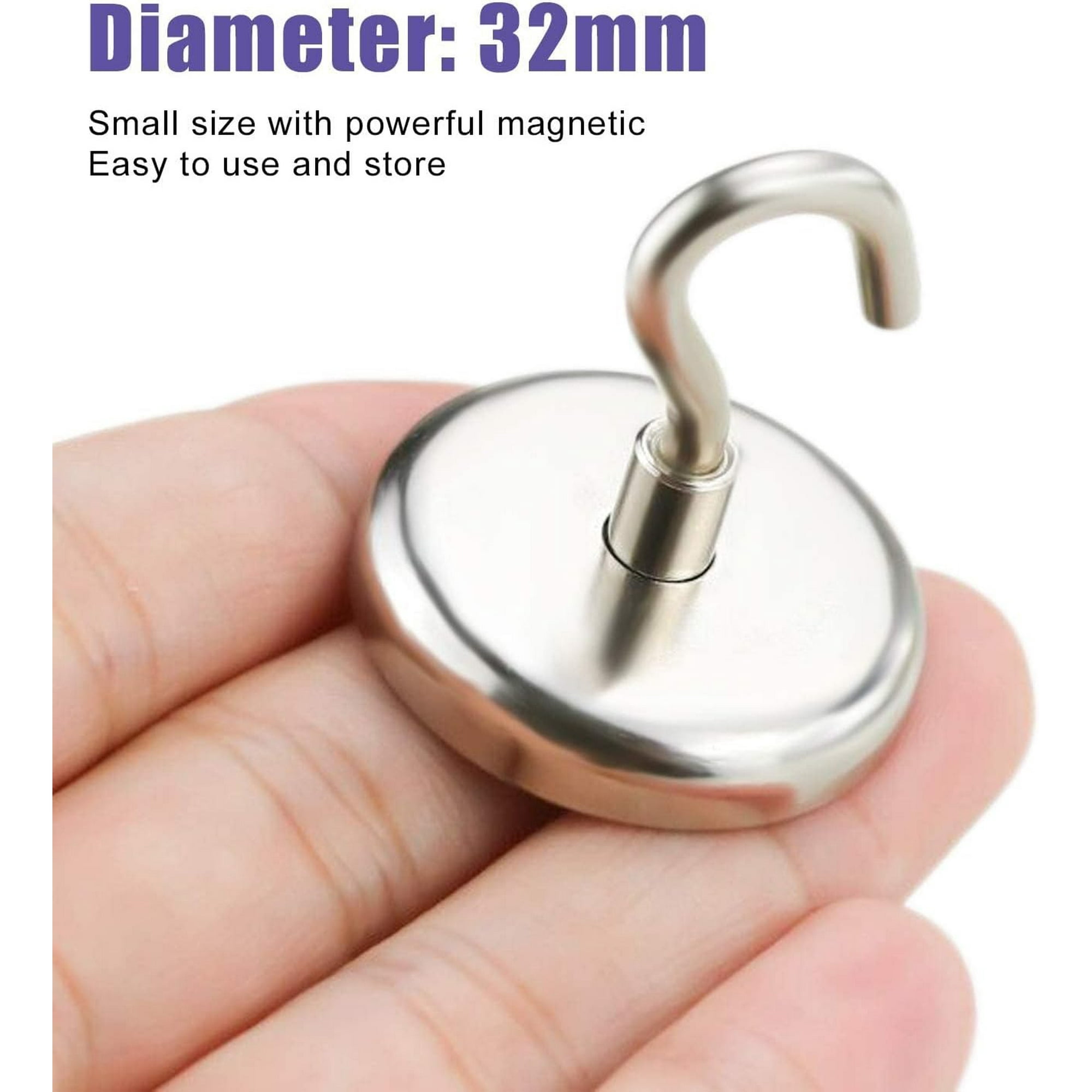 Heavy Duty Magnetic Hooks 100 LB 12pack Strong Neodymium Magnet Hook for Home Kitchen Workplace Office and Garage 32mm 1.26inch in Diameter Walmart