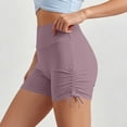 thumbnail image 4 of ShomPort Women's Yoga Shorts Stretch Sport Short Comfy High Waist Ruched Side Wicking Active Shorts Workout Running, 4 of 6