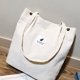 thumbnail image 5 of Bolso Plegable Artístico Bolsos Hombro Lona Color Sólido Bolsas Comestibles, 5 of 9