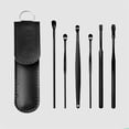 thumbnail image 6 of Stainless Steel Ear Picks, 6 Pcs, Black with Leather Case2Innovative Spring Earwax Cleaner Tool Set, 6Pcs 360°Spiral Design Earwax Removal Tools, Ear Wax Removal Kit Ear Cleaning K Makeup Organizers, 6 of 8