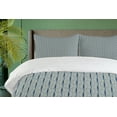 thumbnail image 4 of Ambesonne Retro Duvet Cover Sets, Curved Look Shapes with Lines, 2-King, Night Blue and Cream, 4 of 7