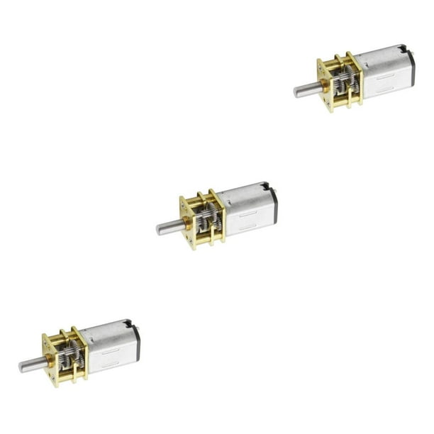 Riwesomey Mini motorreductor de CC de desaceleración de velocidad eléctrica de metal 6 V-200 RPM 6 V-200 RPM 3piezas