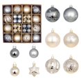 thumbnail image 2 of 44 Pack Christmas Ball Ornaments Set, Iron Gray Champagne Gold Plastic Xmas Tree Hanging Decorations for Wreath Window Home Holiday Decor,A, 2 of 6