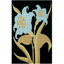 SAFAVIEH Soho Annandale Floral Area Rug, Black/Blue, 3'6" x 5'6"