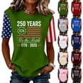 thumbnail image 2 of Iaqnaocc We The People American Flag Womens Tops 4th Of July Summer Round Neck Retro Shirts Patriotic 250 anniversary usa flag Short Sleeve T Shirts for Women Navy XXXL, 2 of 5