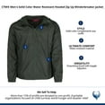 thumbnail image 4 of CTM  Solid Color Water Resistant Hooded Zip Up Winderbreaker Jacket (Men), 4 of 4