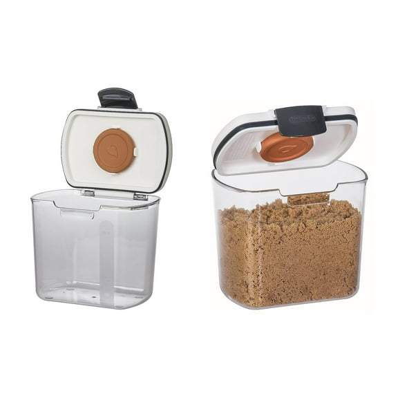 Progressive International Prepworks ProKeeper 2- Piece Kitchen Clear Food Baker's Kitchen Storage Organization Canister Set (Brown Sugar 1.5-Quart)