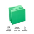 thumbnail image 2 of Staples Colored Top-Tab File Folders 3 Tab Green Letter Size 100/Pack TR224543, 2 of 4