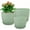 Green, variant on 10/9/8 inch Medium Plant Pots, 3 Pack Modern Decorative Plastic Planters with Drainage Holes and Saucers, Flower Pots for Indoor Outdoor Plants, Black