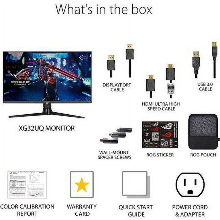 Asus ROG Strix XG32UQ 32-inch HDMI 2.1 Gaming Monitor - 32in 4K UHD (3840 x  2160), Fast IPS, 160 Hz (OC)