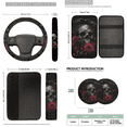 thumbnail image 6 of HUIACONG Car Seat Cover Set, with Auto Hand Rest Pad Car Center Console Armrest Cover Car Seat Covers, 14-Piece Skull and Rose Pattern Car Interior Accessory Kit, 6 of 7