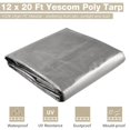 YTBW 2 Pack 12X20 Ft Waterproof Poly Tarp Heavy Duty Protect Cover 10Mil Tarpaulin