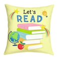 thumbnail image 2 of Aufmer Letter Printed Reading Theme Cushion Cover Literary Element Design Soft Fabric Texture For Home Living Room Sofa Bedroom Study Space Decor(45*45cm), 2 of 9