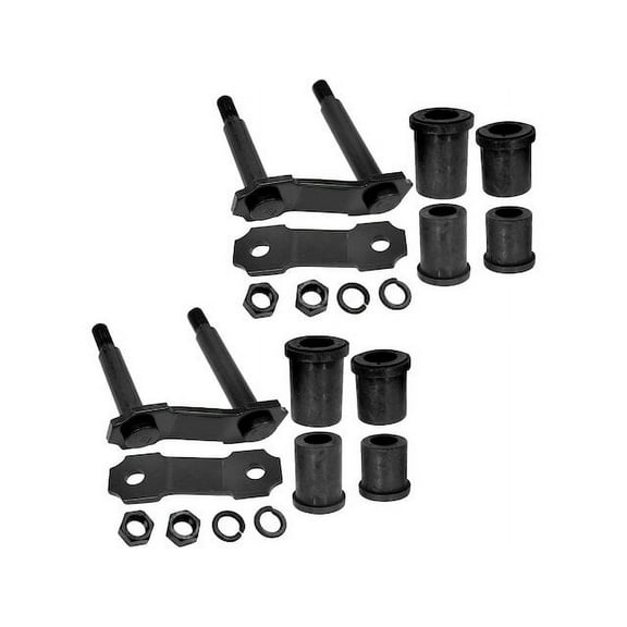 Rear Rearward Leaf Spring Shackle - Set of 2 - with Hardware - Compatible with 1989 - 1995 Toyota Pickup RWD 1990 1991 1992 1993 1994