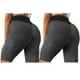 thumbnail image 1 of Gibobby Leggings cortos de yoga para mujer Pantalones cortos de glúteos ajustados Pantalones de yoga de 2 piezas para deportes de levantamiento de muj(Negro,M), 1 of 5