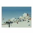 thumbnail image 1 of Colorful Cutting Board, Animal Theme Silhouettes of Colorful Birds Roosting on Telegraph Wires Pattern, Decorative Tempered Glass Cutting and Serving Board, Small Size, Multicolor, by Ambesonne, 1 of 1