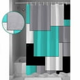 thumbnail image 4 of Abstract Art Shower Curtain, 66" x 72", Patchwork Black Kallaite and Grey Waterproof Bathroom Curtain Washable Shower Curtain Set with 12 Hooks, 4 of 6