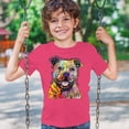 thumbnail image 3 of Tee Hunt Beware of Pit Bull Youth T-Shirt Dean Russo Art Colorful Cute Dog Kids, Pink, Large, 3 of 5