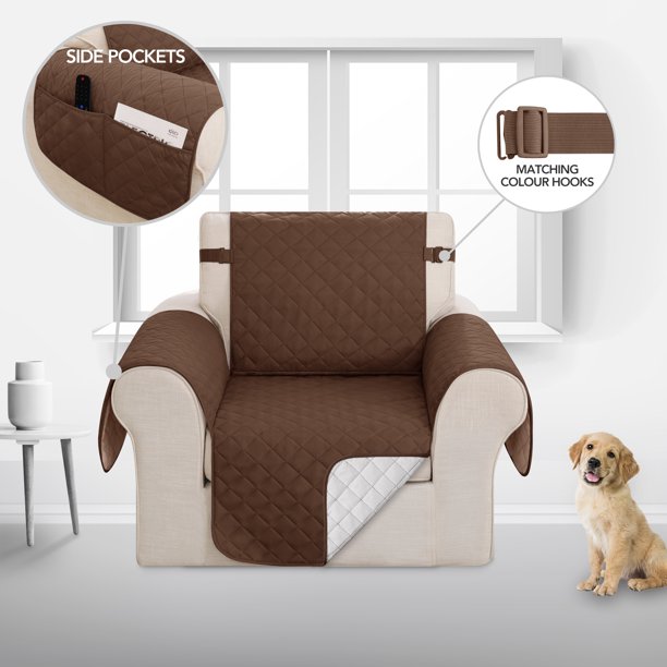 Deconovo Funda de sofá resistente al agua, 1 unidad, color marrón café, 53 cm de ancho x 190 cm de largo, funda protectora para muebles, ideal para mascotas y niños.
