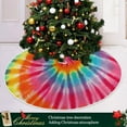 thumbnail image 6 of FMSHPON Tie Dye Xmas Christmas Tree Skirt Stand Mat for Holiday Party Decoration Indoor Outdoor 48 inches, 6 of 6