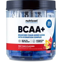 Nutricost BCAA Hydration Fruit Punch Flavor (20 Stickpacks) - Branched Chain Amino Acids with Hydration Complex - Gluten-Free, Non-GMO