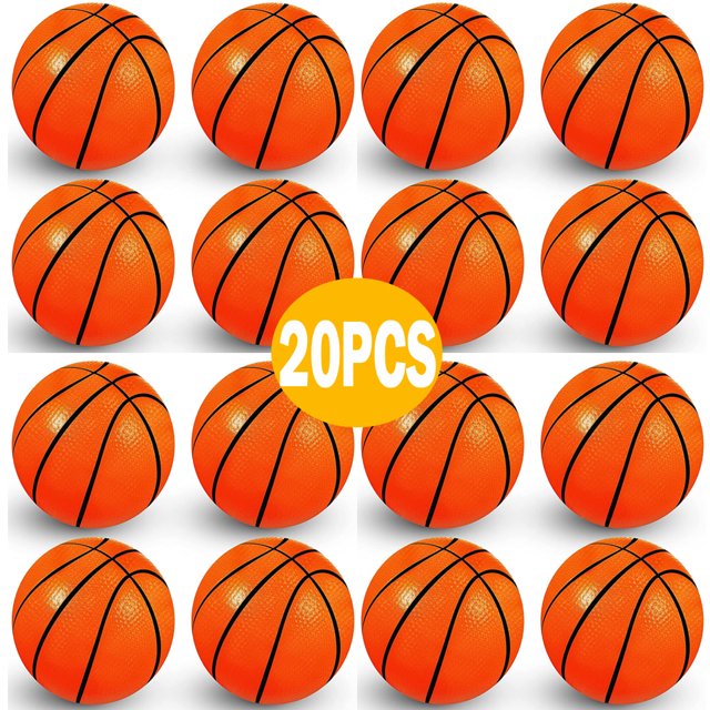 20 Pack 2.5" inch Basketball Stress Ball, Mini Foam Squeeze Sports Ball