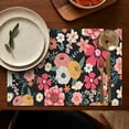 thumbnail image 4 of Multicolored Pioneer Flower Summer Placemats Table Placemats Set Of 4-Linen Kitchen Washable Placemats Table Mats 11.8"x17.7" Non-Slip Heat Resistant, 4 of 5