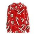 thumbnail image 3 of FKELYI Xmas Candy Cane Zipper Hoodies Durable Ladies Zipper Sweaters Jacket Size XS Soft Vacation Long Sleeve Streetwear Tops Christmas Gift, 3 of 6