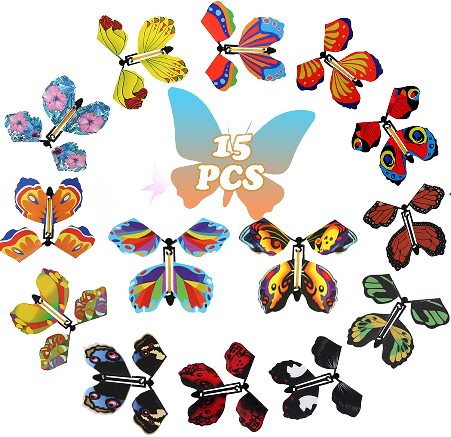 20 PCS Magic Wind Up Flying Butterfly Surprise Box, Explosion box in the  Book Rubber Band Powered Magic Fairy Flying Toy, Birthday Greeting Card  Surprise Gift 