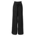 thumbnail image 3 of Made by Olivia Women's Ribbon Tie Chiffon Loose Pleated Wide Leg Palazzo Pants, 3 of 4
