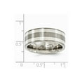 thumbnail image 7 of Edward Mirell Titanium with 925 Sterling Silver Inlay Grooved 8.5mm Band Size: 8; for Adults and Teens; for Women and Men, 7 of 7