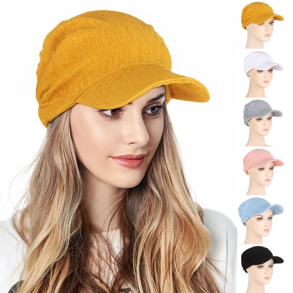 Helii Women Hat Sun Hat Elastic Head Scarf Bonnet Foldable Ponytail Cap for Outdoor Travel