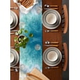 thumbnail image 2 of Ldtrchee Ocean Summer Coastal Table Runner 48 Inches, Sea Waves Blue Green Water Beach Bed Runner Dresser Scarves Tabletop for Indoor Outdoor Parties/Ceremony/Banquet, 13" x 48", 2 of 8