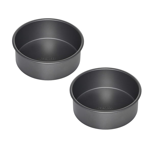 Instant Pot Official 7.5" Round Cake Pan Set of 2 - Nonstick, Heavy-Duty, Oven Safe, Baking, Cooking & Storing - Compatible with 6-Quart & 8-Quart Cookers, Vortex Air Fryer & Duo Crisp (Grey)