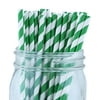 Just Artifacts Decorative Striped Paper Straws (100pcs, Striped, Forest Green) - Decorative Paper Straws for Birthday Parties, Weddings, Baby Showers, and Life Celebrations!