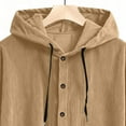 thumbnail image 6 of RYDCOT Men's Corduroy Shirt Jacket Quilted Lined Hoodies Winter Warm Cotton Coat Casual Button Down Jackets Khaki, 6 of 9