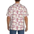 thumbnail image 3 of Rateoe Cartoon Sheep Pattern Men's Short Sleeve Classic Shirt, Casual Short-Sleeved Shirt, Lightweight Summer Shirt, Cuban Collar Shirt,Button-Front Shirt-4X-Large, 3 of 5
