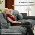 thumbnail image 6 of 166" Grey Modular Sectional Sofa, 4 Seater Large Sectional Couches for Living Room, Velvet Fabric Oversized Fluffy Cloud Couch with Ottoman, Deep Seat Home Sofas Set, Sofá Moderno, L Shaped, 6 of 9