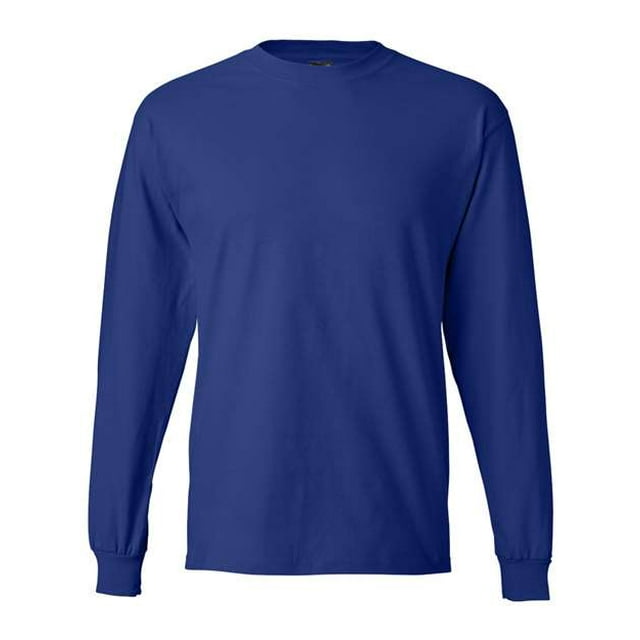 Camiseta de manga larga Hanes Adult Beefy-T Deep Royal Medium