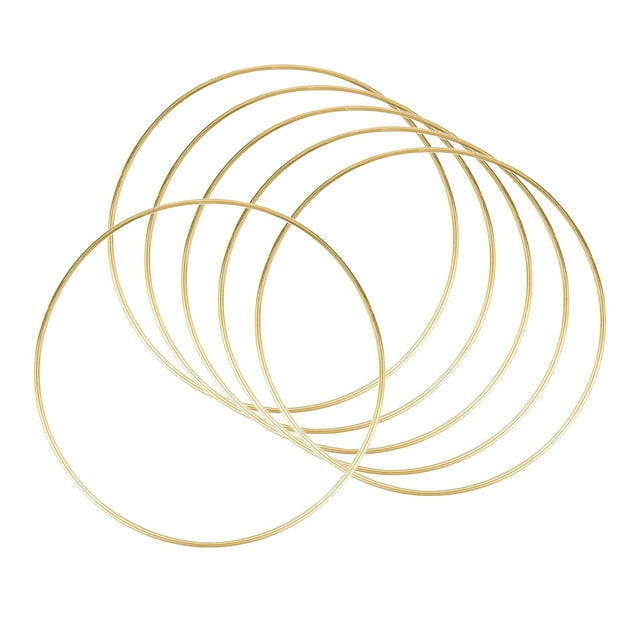 Large Metal Floral Hoop Wreath Macrame 12 Inch Rings for Making Christmas Wedding Catcher Wall Hanging Embroidery Craft 6pcs Gold