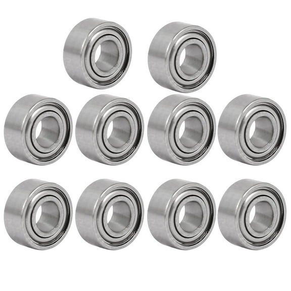 7mmx3mmx3mm Bearing Steel Micro Deep Groove Ball Bearing Silver Tone 10pcs