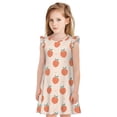 thumbnail image 1 of Fotbe Orange Peach Vestido de Dormir para Niñas de 3 a 10 Años, Mangas Cortas, Estilo Princesa, Pijama Camisón con Mangas Voladas-Small, 1 of 6