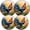 Vibrant Rooster Standing In The Farm, variant on Stove Burner Covers, Metal Cover for Electric Gas Stove Burner,Gray And Golden Marble,8 and 10 Inch,Set of 4