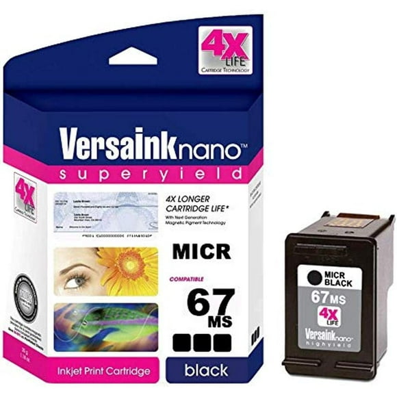 VersaInk-Nano 67 MS MICR Black Ink Cartridge for Check Printing