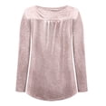 thumbnail image 5 of ShomPort Women's Casual Printed Tunic Tops Round Neck Long Seeleve Pullovers Botton Fold Comfortable Blouses, 5 of 5