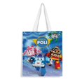 thumbnail image 1 of Robocar Poli Bolso de tela con estampado de lienzo para mujer, bolsa de compras reutilizable y estética, con cremallera interior, regalo para mujer,40*40cm., 1 of 6
